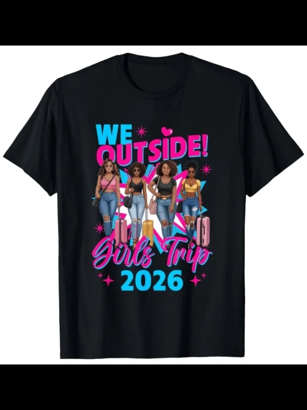 Girls Trip 2026 Graphic Tee - Black